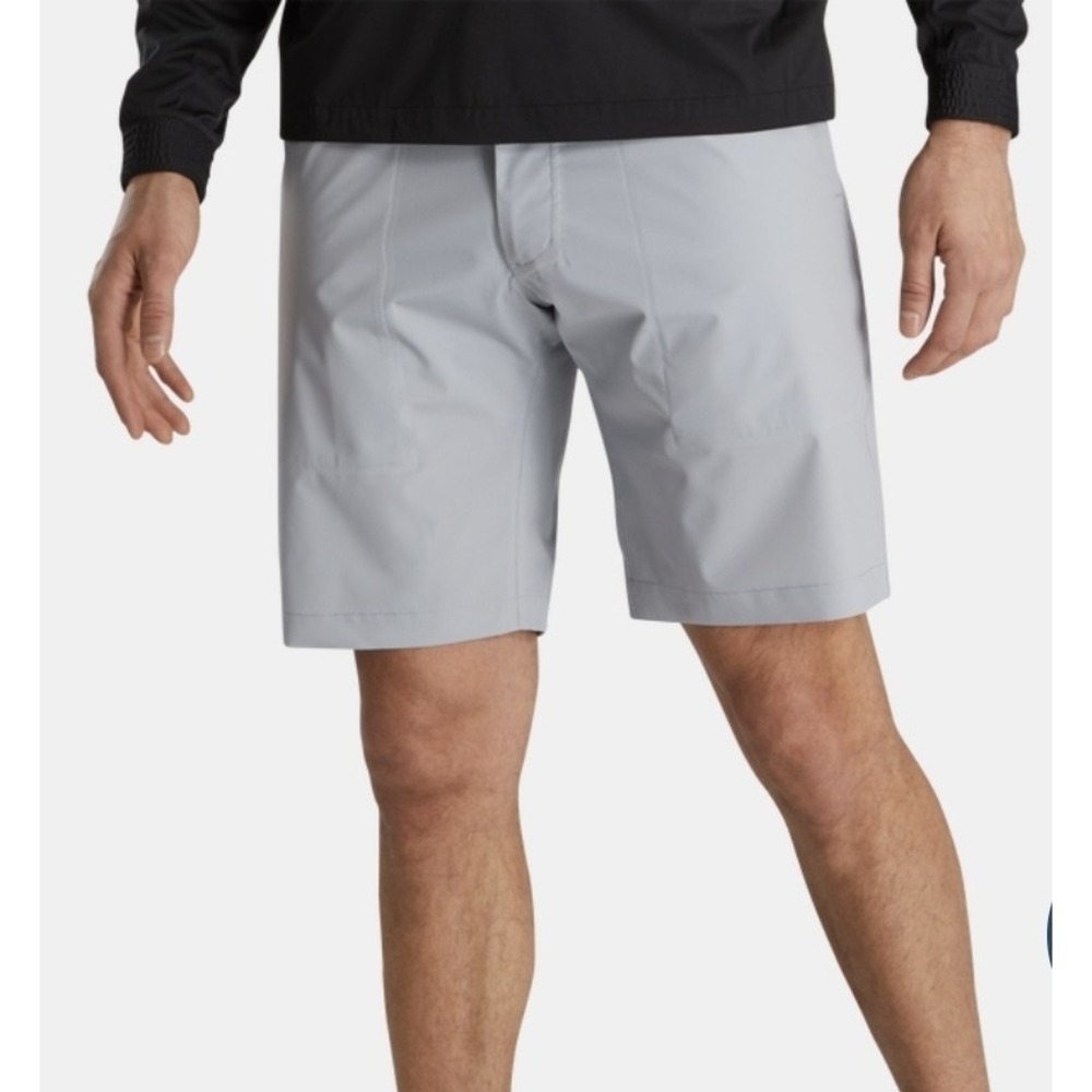 FootJoy Mens Medium Performance Golf Shorts Light Grey Stretch FJ Logo Athletic